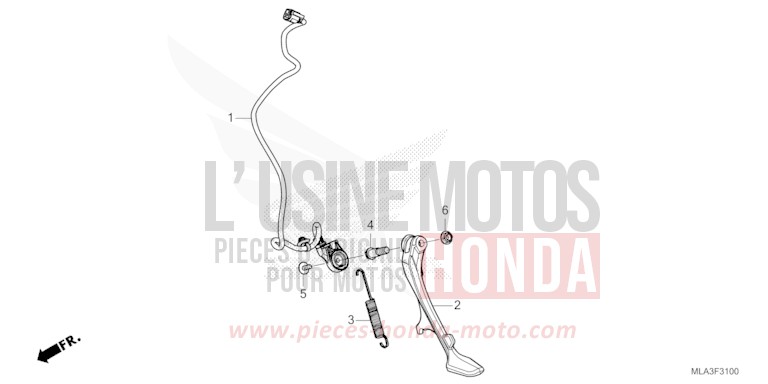 SEITENSTAENDER von CMX 1100 "Rebel" BORDEAUX RED METALLIC (R337) von 2021